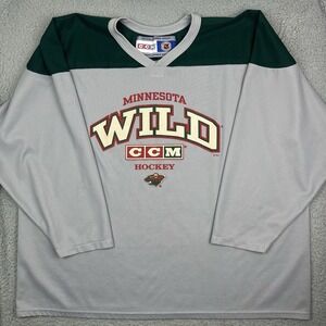 Vintage Minnesota Wild‎ CCM Hockey Jersey Gray Size XXL